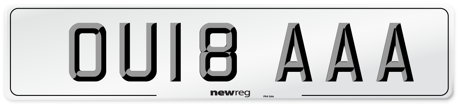 OU18 AAA Number Plate from New Reg